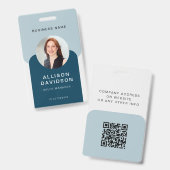 Moderne Navy Blauwe Bedrijfs Personeels ID-badge Badge (Voor- en achterkant)