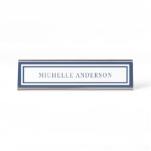 Moderne Navy Blauwe Chic Dubbele Rand Elegant 