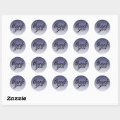 Moderne Navy Blauwe Dank Je Ronde Sticker (Vel)