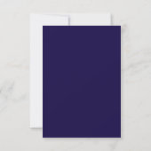 Moderne Navy Blauwe Elegante Script Bruiloft Detai RSVP Kaartje (Achterkant)