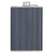 Moderne Navy Blauwe en Pruim Gestreepte Fles, 8oz. Heupfles (Achterkant)