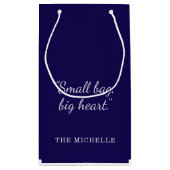 Moderne Navy Blauwe en Witte Aangepaste Patroon On Klein Cadeauzakje (Achterkant)