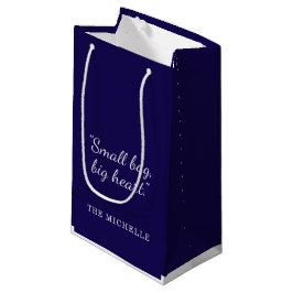 Moderne Navy Blauwe en Witte Aangepaste Patroon On Klein Cadeauzakje