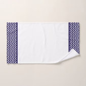 Moderne Navy Blauwe en Witte Chevron Streep Bad Handdoek (Handdoek)