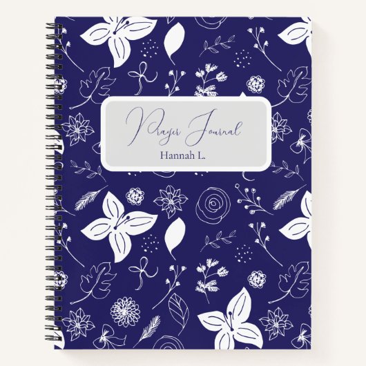 Moderne Navy Blauwe Gebedsboek Notitieboek (Voorkant)
