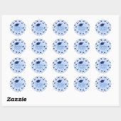 Moderne Navy Blauwe Gefeliciteerd Afstuderen Naam Ronde Sticker (Vel)
