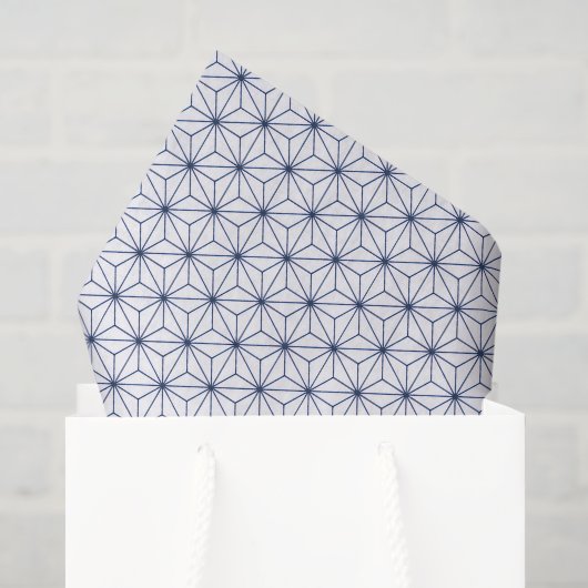 Moderne Navy Blauwe Geometrische Tissue Paper Tissuepapier (Cadeauzakje)