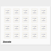Moderne Navy Blauwe Gouden Script Minimaal Huwelij Vierkante Sticker (Vel)
