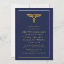 Moderne Navy Blauwe Gouden Verpleegsterschool Afge