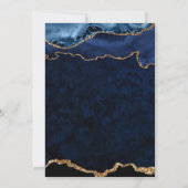 Moderne Navy Blauwe Marmer Agate Afstudeerfeest Kaart (Achterkant)