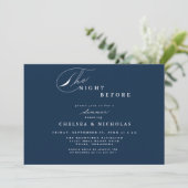 Moderne Navy Blauwe Nacht Voor Het Diners Kaart (Staand voorkant)