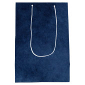 Moderne Navy Blauwe Nautilus Huwelijk Medium Cadeauzakje (Achterkant)