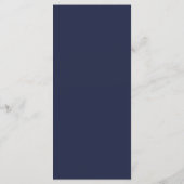 Moderne Navy Blauwe Palmboom Tropisch Strand Bruil Menu (Achterkant)