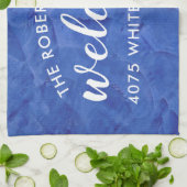 Moderne Navy Blauwe Persoonlijke Keukenhanddoek (Gevouwen)
