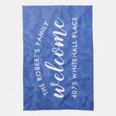 Moderne Navy Blauwe Persoonlijke Keukenhanddoek (Verticaal)