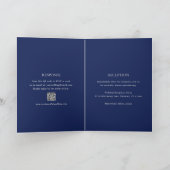 Moderne Navy Blauwe QR Code Elegante Trouwdag (Binnen)