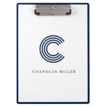 Moderne Navy Blauwe Rand Aangepaste Briefpapier
