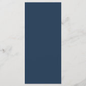 Moderne Navy Blauwe & Roze Gouden Bloemige Bruilof Menu (Achterkant)