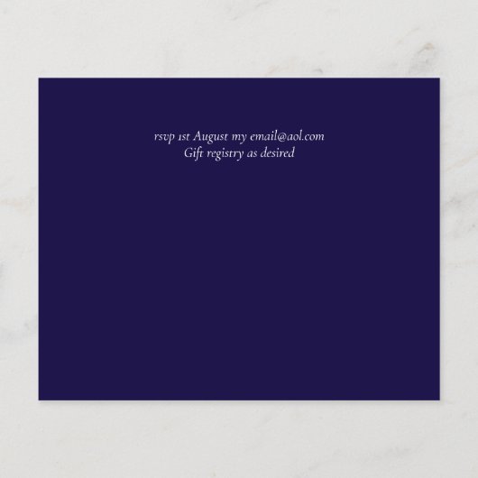 Moderne Navy Blauwe Roze Gouden Trouwbudget (Achterkant)