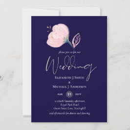 Moderne Navy Blauwe Roze Gouden Trouwbudget