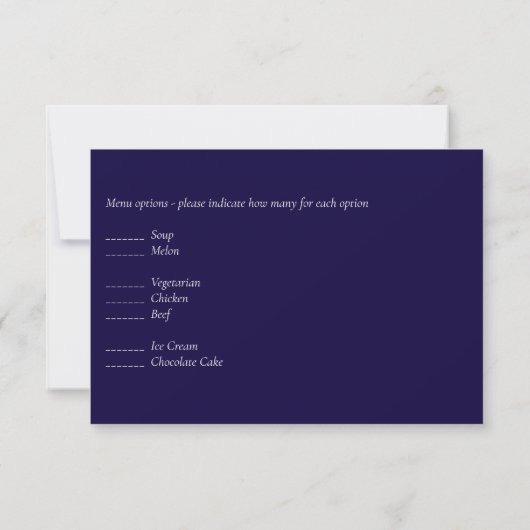 Moderne Navy Blauwe Roze Gouden Trouwbudget RSVP Kaartje (Achterkant)