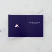 Moderne Navy Blauwe Roze Rozen Gouden Trouwbudget Notitiekaartje (Binnen)