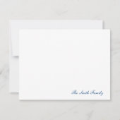 Moderne Navy Blauwe Script Familie Schrijfwaren Notitiekaartje (Voorkant)