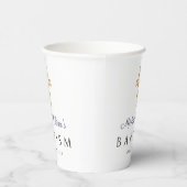 Moderne Navy Blauwe Script Jongens Doopfeest Papieren Bekers (Rechts)