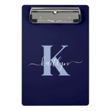 Moderne Navy Blauwe Script Monogram