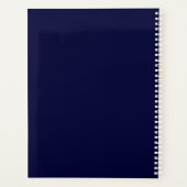 Moderne Navy Blauwe Script Monogram Planner (Achterkant)