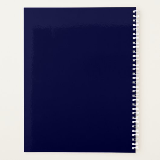 Moderne Navy Blauwe Script Monogram Planner (Achterkant)
