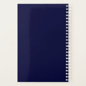Moderne Navy Blauwe Script Monogram Planner (Achterkant)