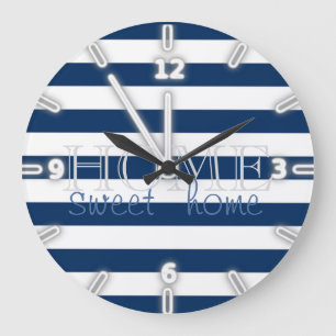 Moderne Navy Blauwe Strepen , Thuis Is Het Meest W Grote Klok