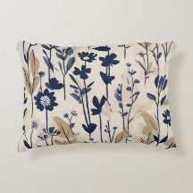 Moderne Navy Blauwe Wilde Bloem