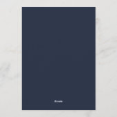 Moderne Navy Blauwe & Witte 80ste Verjaardagsfeest Kaart (Achterkant)