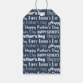 Moderne Navy Blauwe Witte Typografie Vaderdag Cadeaulabel (Voorkant)