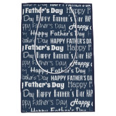 Moderne Navy Blauwe Witte Typografie Vaderdag Medium Cadeauzakje (Voorkant)