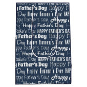 Moderne Navy Blauwe Witte Typografie Vaderdag Medium Cadeauzakje (Achterkant)
