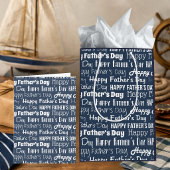 Moderne Navy Blauwe Witte Typografie Vaderdag Medium Cadeauzakje