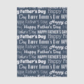 Moderne Navy Blauwe Witte Typografie Vaderdag Tissuepapier (Voorkant)
