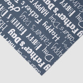 Moderne Navy Blauwe Witte Typografie Vaderdag Tissuepapier (Detail)