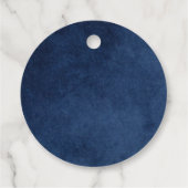 Moderne Navy Blauwe Zeevaart Huwelijk Bedankjes Labels (Achterkant)