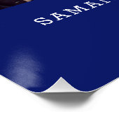 Moderne Navy Blue 3 Foto Collage Afstuderen Perfect Poster (Hoek)