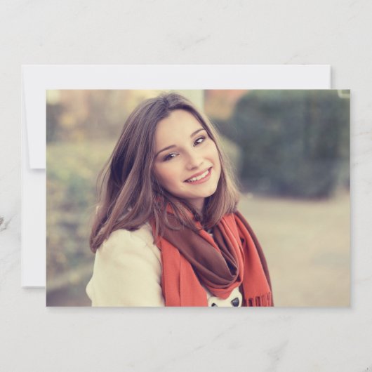 Moderne Navy Blue 4 Foto 2 Side Graduparty Kaart (Achterkant)