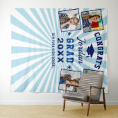 Moderne Navy Blue Afstudeerfeest 4 Fotohokje Achte Wandkleed (In Situ (horizontaal))