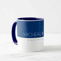 Moderne Navy Blue Custom monogram Name and Job