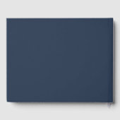 Moderne Navy Blue en Blush Monogram Huwelijk Gastenboek (Achterkant)