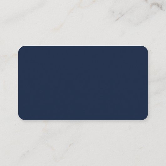 Moderne Navy Blue en White Simple Script-gegevens Informatiekaartje (Achterkant)