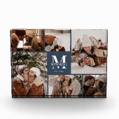 Moderne Navy Blue familie foto collage herinnering (Voorkant)