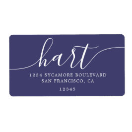 Moderne Navy Blue Familie Retouradres Etiket
